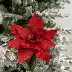 18" Poinsettia Stem Set Of 6 -Christmas Decoration Shop 0671409524 1