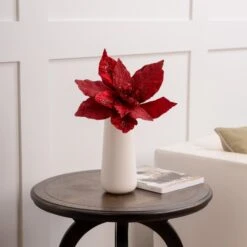 18" Poinsettia Stem Set Of 6 -Christmas Decoration Shop 0671409524 2