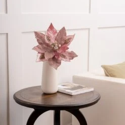 18" Poinsettia Stem Set Of 6 -Christmas Decoration Shop 0671409527 2