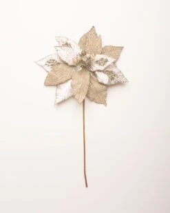 18" Poinsettia Stem Set Of 6 -Christmas Decoration Shop 0671409556