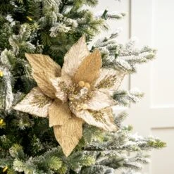 18" Poinsettia Stem Set Of 6 -Christmas Decoration Shop 0671409556 2