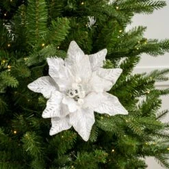 9" Velvet Poinsettia Pick Set Of 6 -Christmas Decoration Shop 0671409564 1