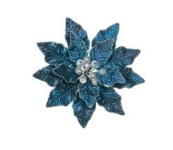 9" Velvet Poinsettia Pick Set Of 6 -Christmas Decoration Shop 0671409565B