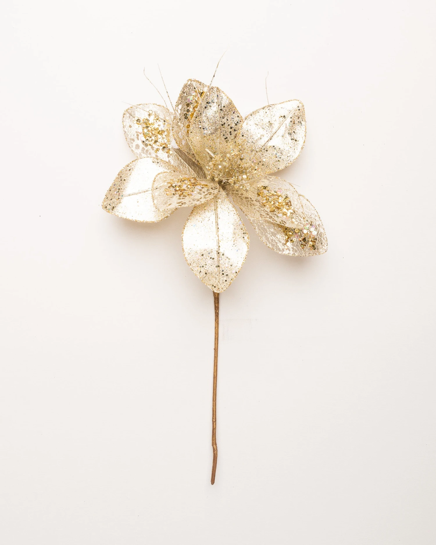 14" Poinsettia Pick Set Of 6 1 14" Poinsettia Pick Set Of 6