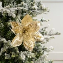 14" Poinsettia Pick Set Of 6 9 14" Poinsettia Pick Set Of 6 -Christmas Decoration Shop 0671409585 2