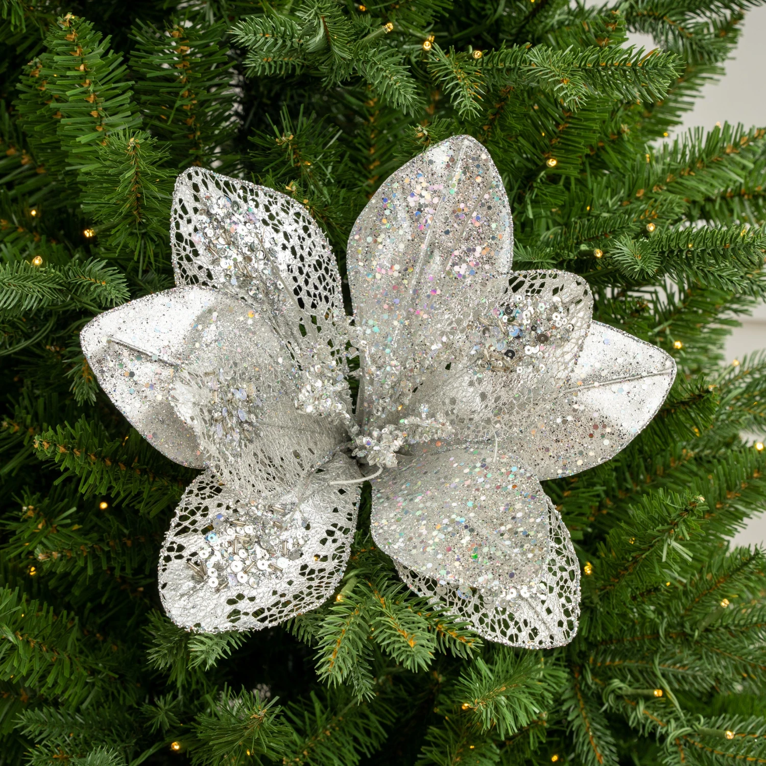 14" Poinsettia Pick Set Of 6 7 14" Poinsettia Pick Set Of 6 - Image 7