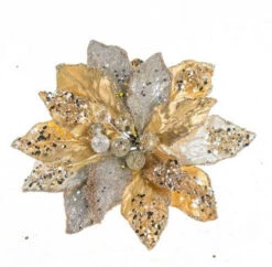 9" Glittered Poinsettia Clip Set Of 6 -Christmas Decoration Shop 0671409612web