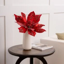 21" Giant Poinsettia Set Of 2 -Christmas Decoration Shop 0671409624 2