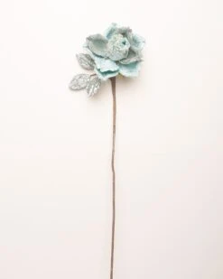 28" Ice Blue Rose Stem Set Of 6