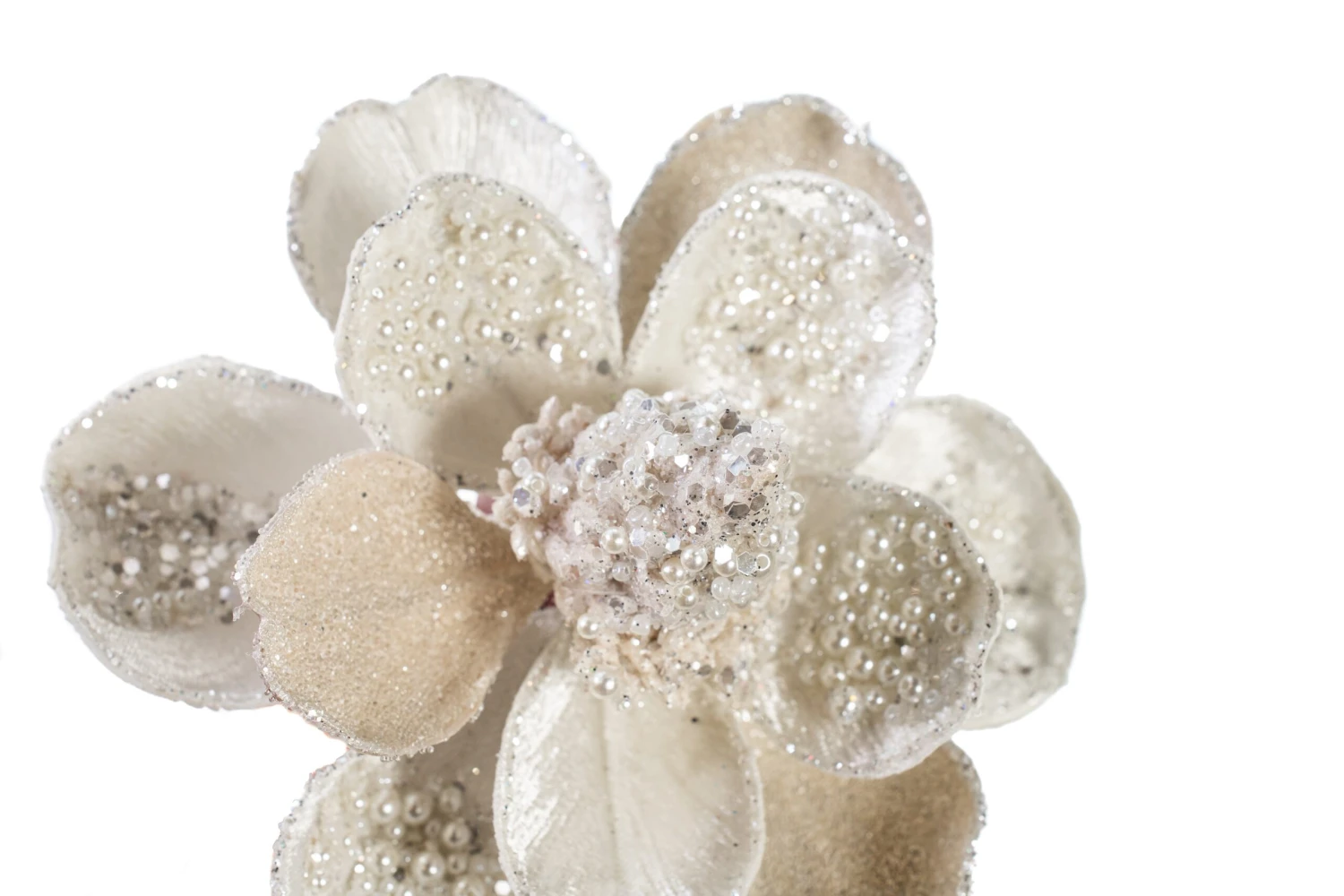 17" Snow Cream Magnolia Stem With Leaves Set Of 6 2 17" Snow Cream Magnolia Stem With Leaves Set Of 6 - Image 2