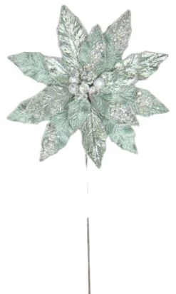 18" Poinsettia Stem With Leaves Set Of 6 15 18" Poinsettia Stem With Leaves Set Of 6 -Christmas Decoration Shop 0671409711