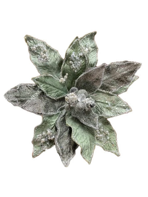 18" Poinsettia Stem With Leaves Set Of 6 7 18" Poinsettia Stem With Leaves Set Of 6 - Image 7