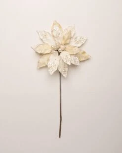 18" Poinsettia Stem With Leaves Set Of 6 11 18" Poinsettia Stem With Leaves Set Of 6 -Christmas Decoration Shop 0671409713