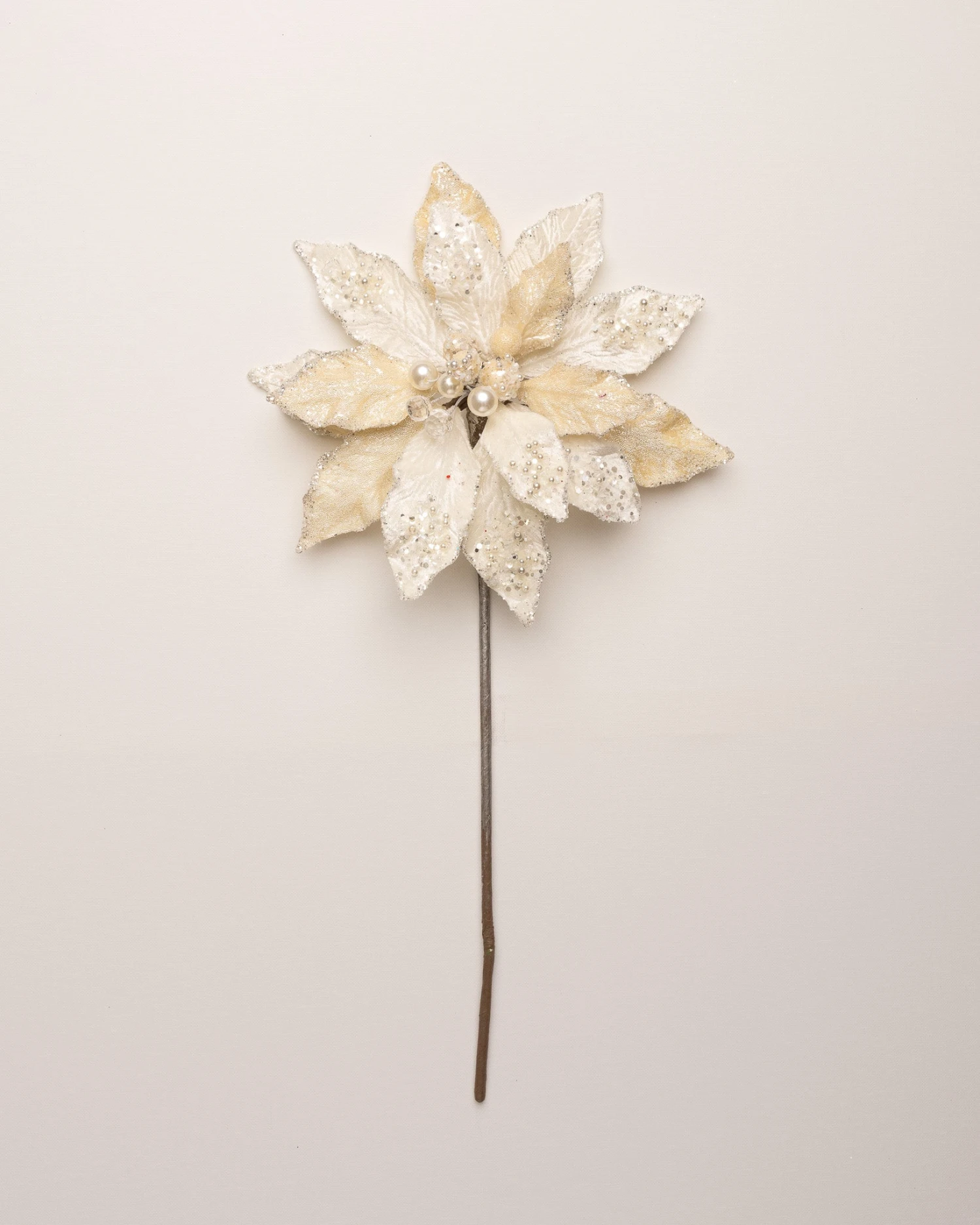 18" Poinsettia Stem With Leaves Set Of 6 4 18" Poinsettia Stem With Leaves Set Of 6 - Image 4