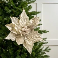 20" Icy Poinsettia Set Of 2 -Christmas Decoration Shop 0671409725 1