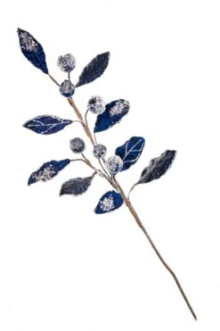 30" Icy Mini Pomegranate Leaf Spray Set Of 6 22 30" Icy Mini Pomegranate Leaf Spray Set Of 6 -Christmas Decoration Shop 0671409736A