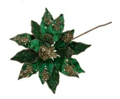 18" Icy Poinesttia Stem Set Of 6 -Christmas Decoration Shop 0671409738B