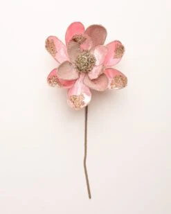 19" Pink & Platinum Magnolia Stem Set Of 4