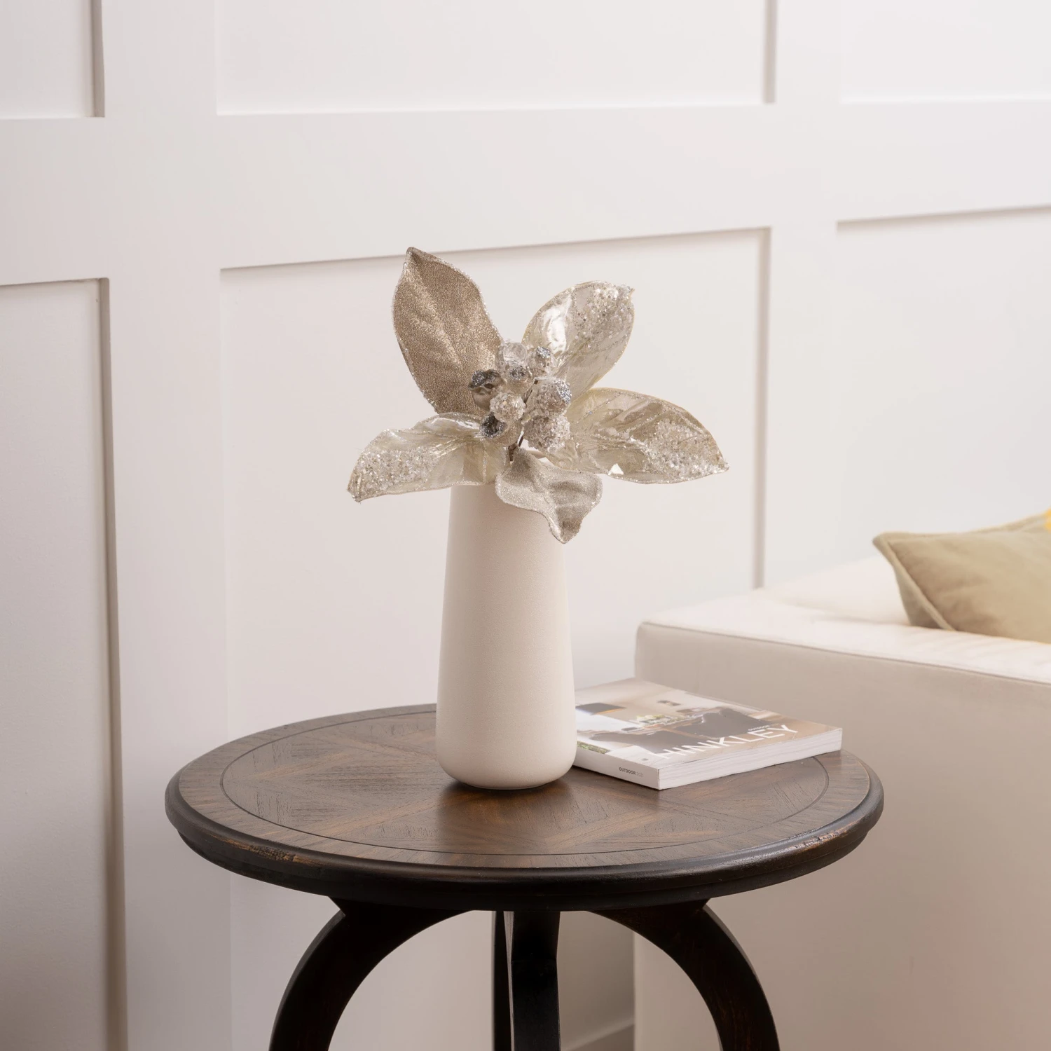 19" Icy Magnolia Leaf Set Of 4 4 19" Icy Magnolia Leaf Set Of 4 - Image 4