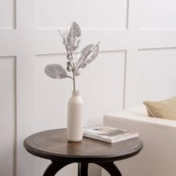 24" Silver & Icy Berry Magnolia Leaf Set Of 6 -Christmas Decoration Shop 0671409755 2