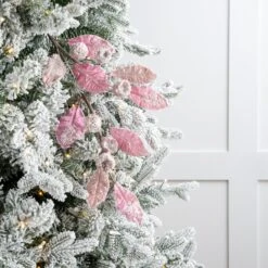 30" Icy Mini Pomegranate Leaf Spray Set Of 6 19 30" Icy Mini Pomegranate Leaf Spray Set Of 6 -Christmas Decoration Shop 0671409791 2