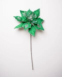 15" Poinsettia Velvet Pick Set Of 6 15 15" Poinsettia Velvet Pick Set Of 6 -Christmas Decoration Shop 0671409842 1