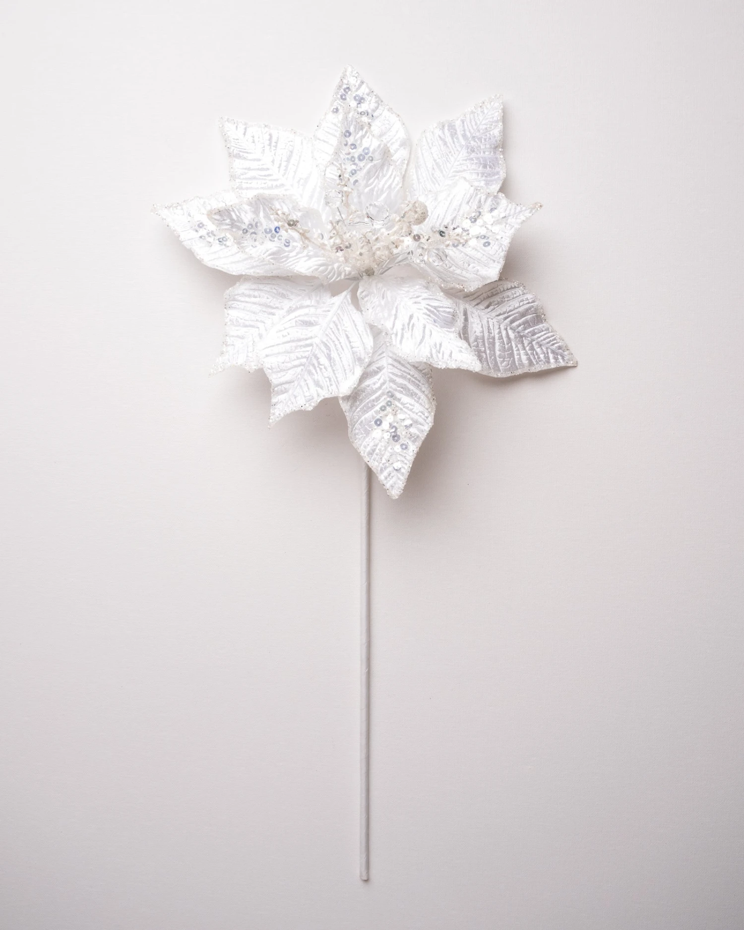 15" Poinsettia Velvet Pick Set Of 6 5 15" Poinsettia Velvet Pick Set Of 6 - Image 5