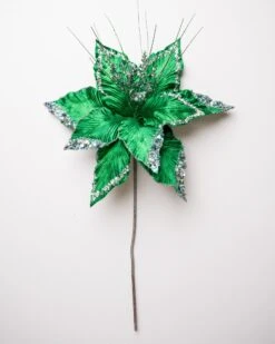 15" Green Poinsettia Velvet Pick Set Of 6 17 15" Green Poinsettia Velvet Pick Set Of 6 -Christmas Decoration Shop 0671409849 1 79da87a7 509b 494e b94a b34cdf3b9db0