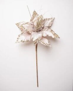 15" Green Poinsettia Velvet Pick Set Of 6 14 15" Green Poinsettia Velvet Pick Set Of 6 -Christmas Decoration Shop 0671409851 1