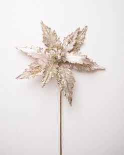 17" Glitter Poinsettia Set Of 6