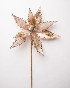 17" Glitter Poinsettia Set Of 6 -Christmas Decoration Shop 0671409857 1