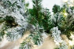 9 FT X 12" Flocked Garland Pre-lit 100 LED Clear Lights -Christmas Decoration Shop 0671432908B