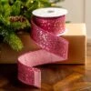 2.5" X 10YD Pink Glitter & Sequin Ribbon