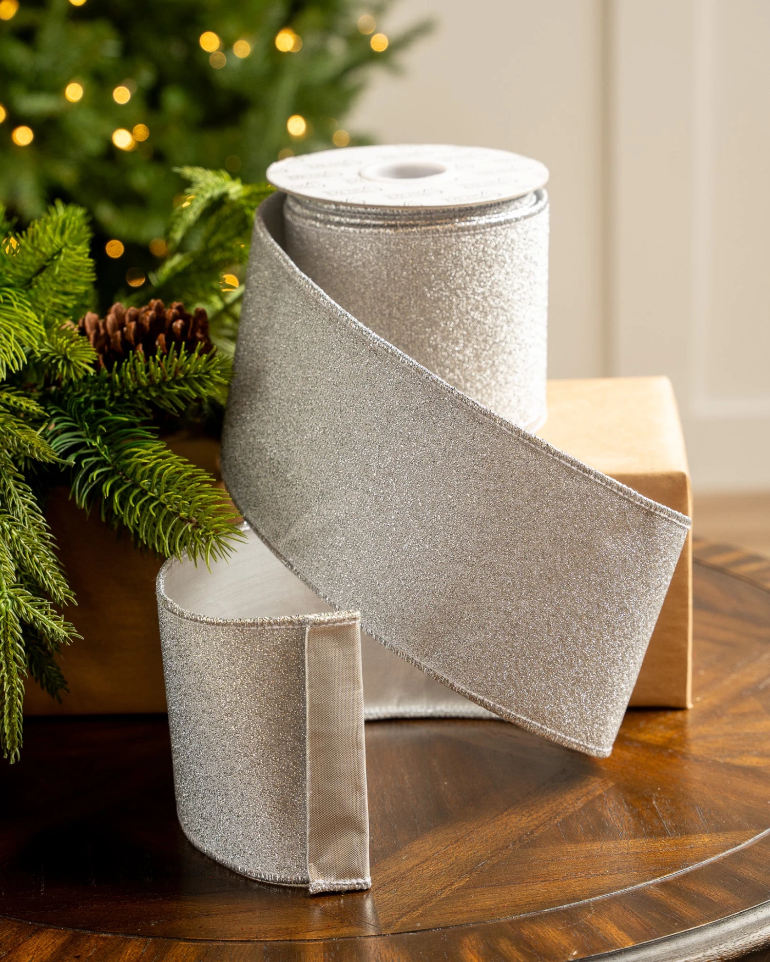 4" X10YD Silver Mesh Ribbon 1 4" X10YD Silver Mesh Ribbon