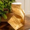 4" X5YD Gold Ribbon With Beaded Trim