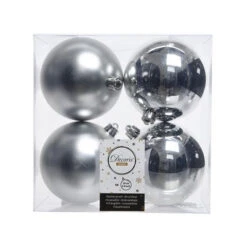 4" Shatterproof Shiny & Matte Ball Set Of 24 -Christmas Decoration Shop 0671490305