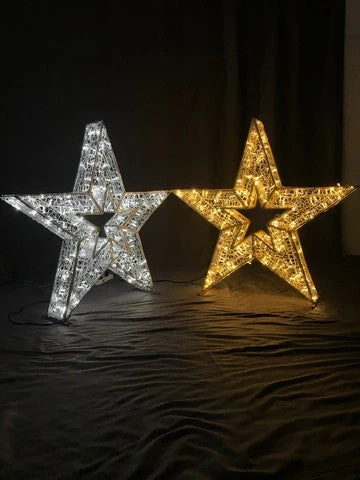 3 FT 3D Star Cool White With Cool White Flashing Effect Set Of 2 1 3 FT 3D Star Cool White With Cool White Flashing Effect Set Of 2