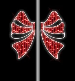 4 FT X 2 FT LED White & Red Bow Pole Banner