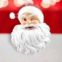 12" Santa Head Wall Art