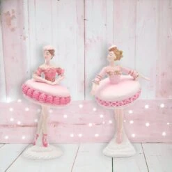 5" Pink Macaron Assorted Ballerina Set Of 2