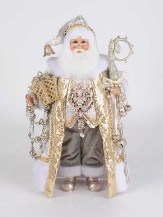 Karen Didion Originals 19" Ivory & Gold Santa 1 Karen Didion Originals 19" Ivory & Gold Santa