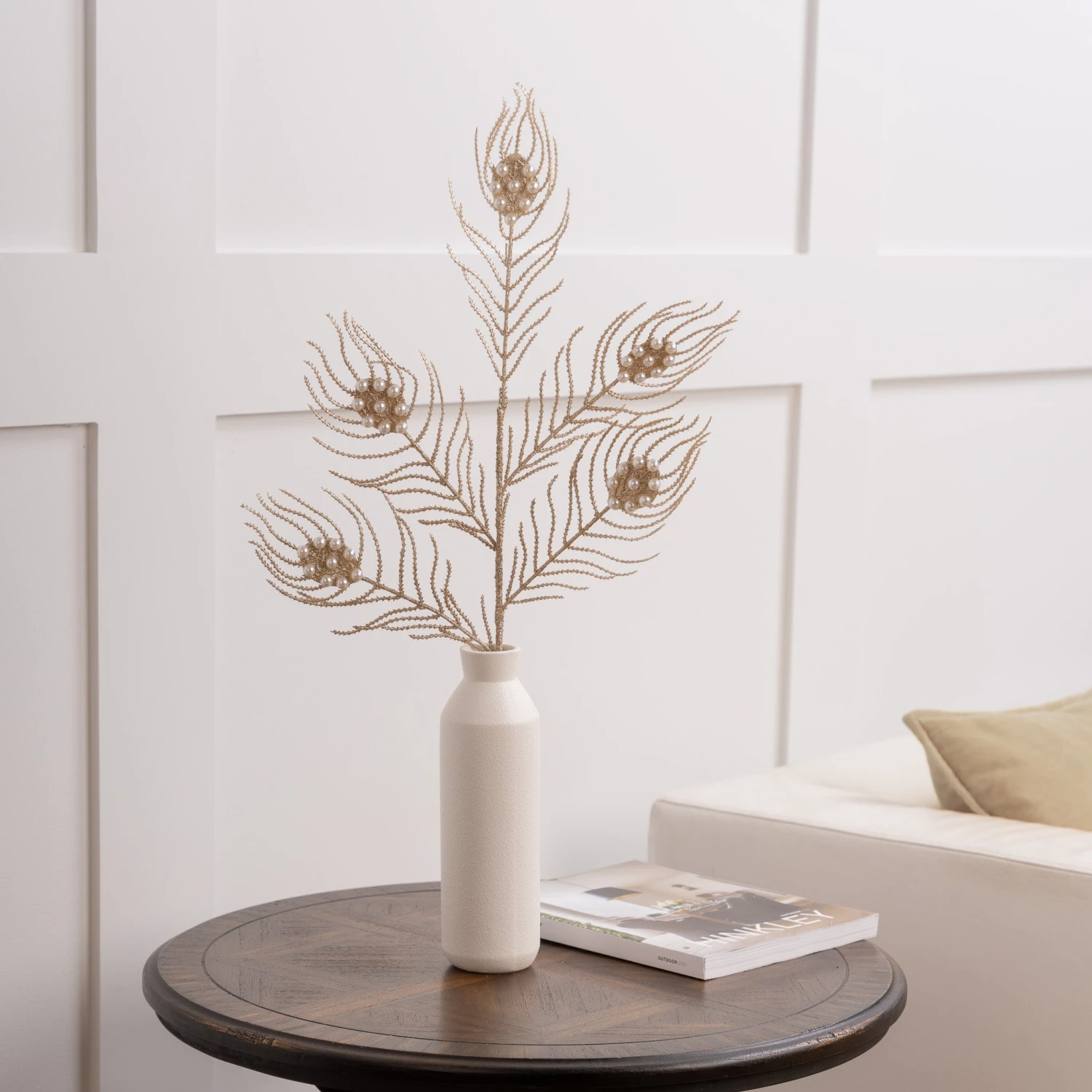 30" Champagne Coral Pearl Spray Set Of 6 3 30" Champagne Coral Pearl Spray Set Of 6 - Image 3