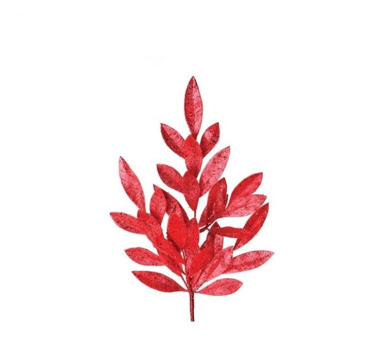 21" Glitter Bay Leaf Spray Set Of 12 1 21" Glitter Bay Leaf Spray Set Of 12