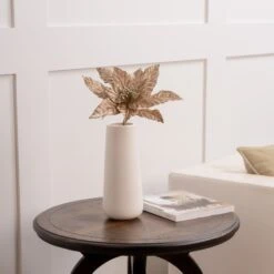 24" Taupe Glitter Edge Poinsettia Set Of 12 -Christmas Decoration Shop 4390255461 3