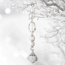 7" Clear Jewel Drop Set Of 12