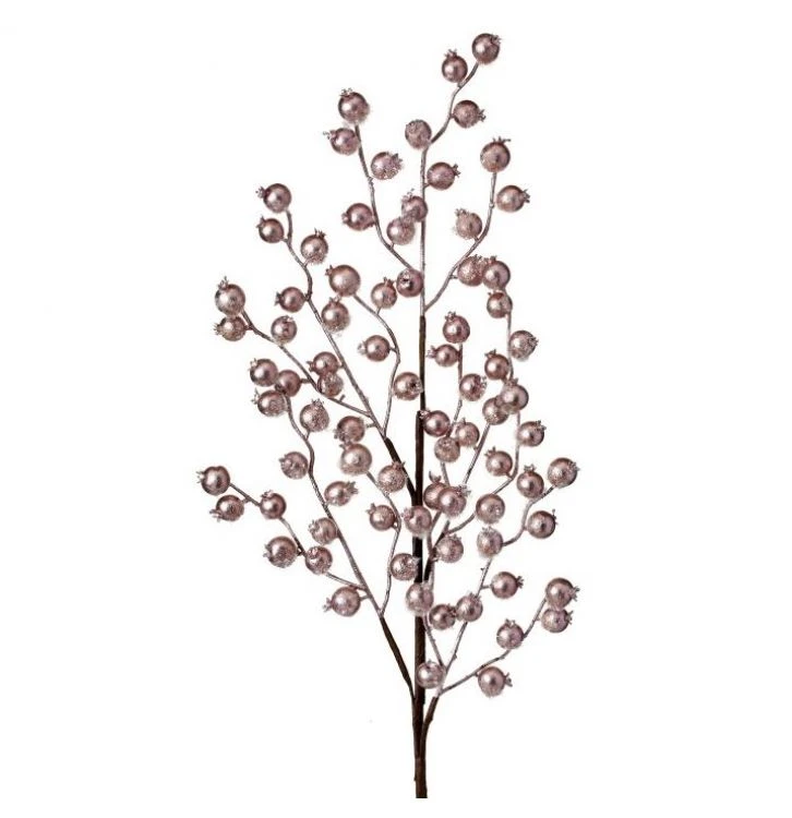 26" Pink Metallic Berry Branch Set Of 6 1 26" Pink Metallic Berry Branch Set Of 6