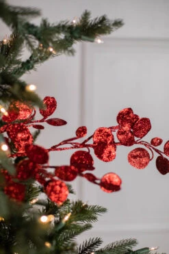 30" Glitter Leaf Spray Set Of 12 12 30" Glitter Leaf Spray Set Of 12 -Christmas Decoration Shop 4390302566 1