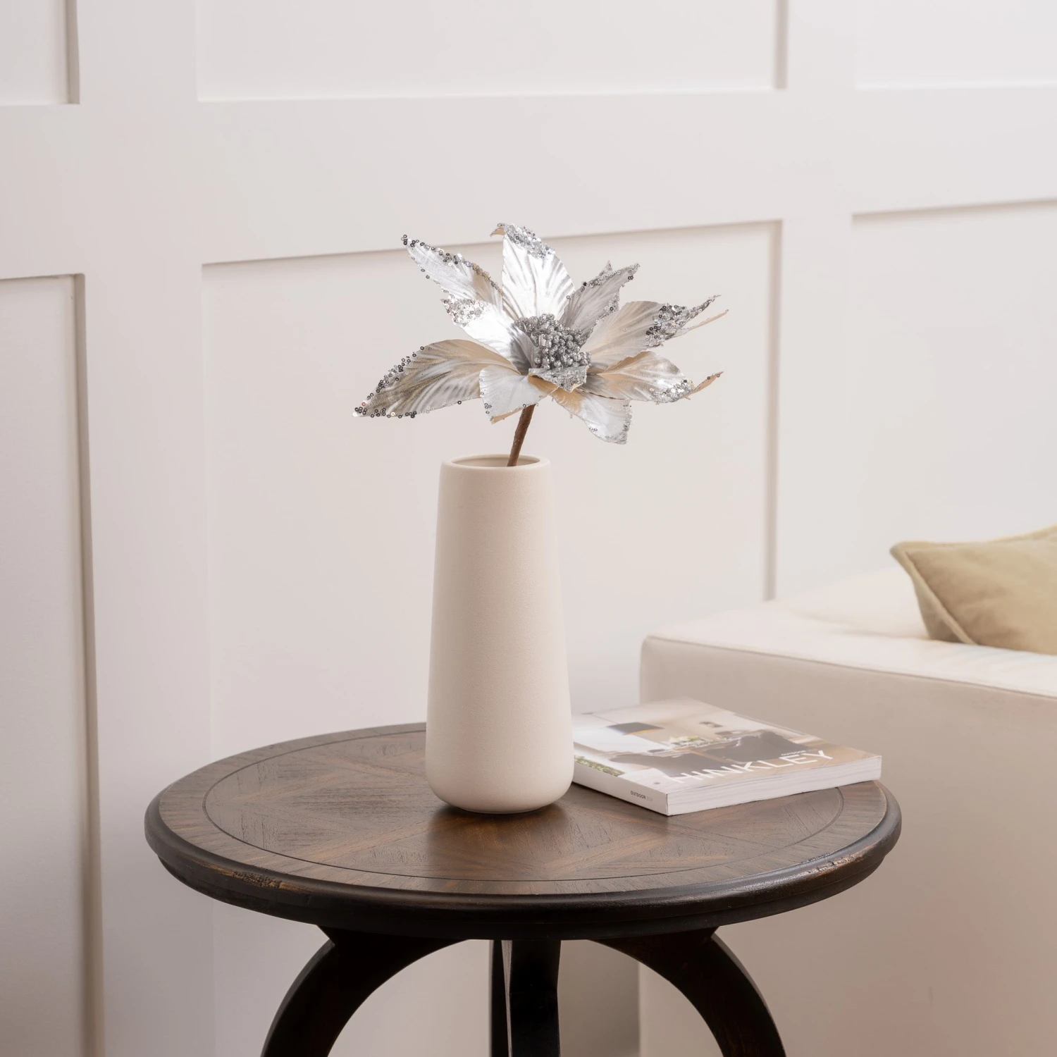 24" Metallic Sequin Edged Tip Poinsettia Set Of 12 3 24" Metallic Sequin Edged Tip Poinsettia Set Of 12 - Image 3