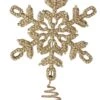 10.5" Champagne Jeweled Snowflake Tree Topper