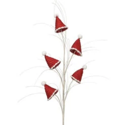 29" Red White Santa Hat Spray Set Of 12